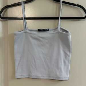Brandy Melville Women's Light Blue Ribbed Camisole